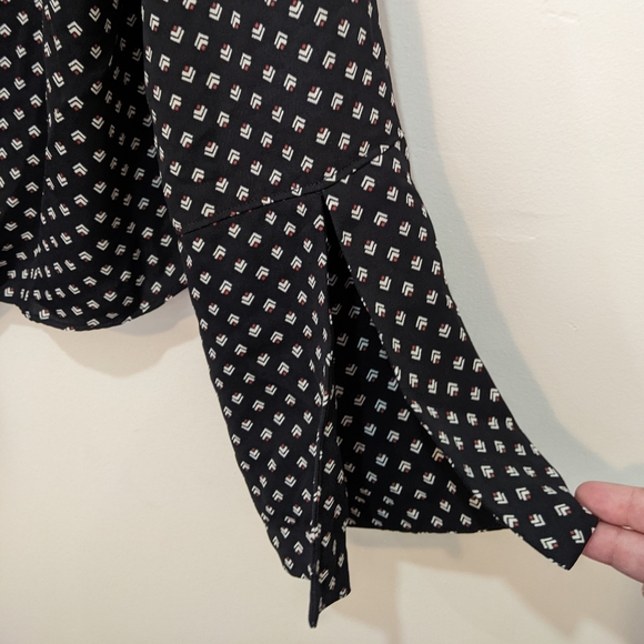 George XL Black/Pattern Blouse with Slit Sleeves - Picture 2 of 7